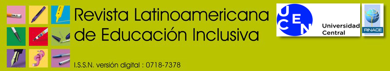 Logo de la Revista Latinoamericana de Educación Inclusiva, de la Universidad Central de Chile y de la Red Iberoamericana de Investigación sobre Cambio y Eficacia Escolar, RINACE